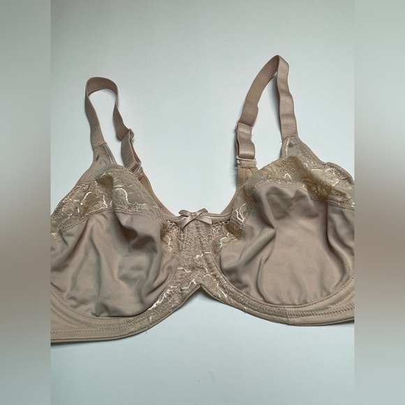 Lilyette Minimizer Bra 36DD Unlined Wired No Padding Full Coverage Mesh Beige - Picture 3 of 9